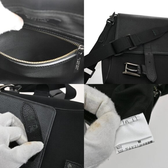 Burberry Black Label Shoulder Bag Crossbody Check Nylon Leather Black 67CA360 - Picture 15 of 15